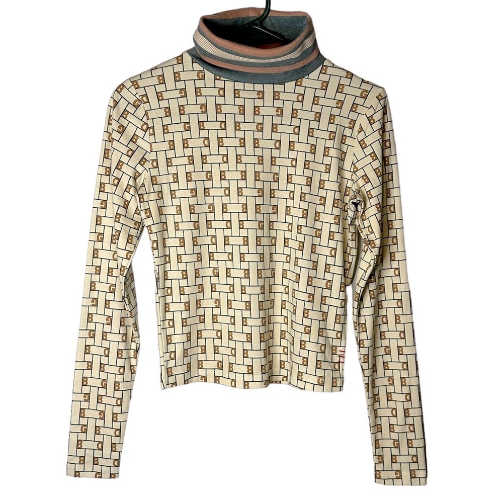 Urban Outfitters BDG Ivory‎ All Over Print Turtleneck ON1371663 Size Small